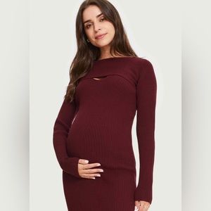 The Joelle Knit Dress With Shrug - Garnet / 0